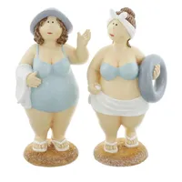Frank Flechtwaren Damen Fiigur, Maritime Dekofigur, Figur Stranddamen, Dekofigur,