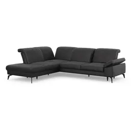 sit&more Ecksofa SIT & MORE "Cabana L-Form", grau, B:303cm H:84cm T:244cm, 100% Polyester, Sofas, Ecksofa, Ottomane, wahlweise mit Sitztiefen-,Armlehnen- und Kopfteilfunktion