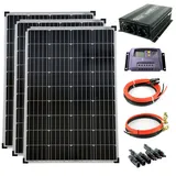 Komplettset 3x100Watt 12Volt 1000mm Spannungswandler 1500W 20A Laderegler gelb I