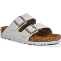 Birkenstock Arizona BF Zwei Verstellbare Riemen Damen Birko Flor Sandalen in Stein – 5.5 UK - 39 EU - 8/8.5 US / Stone - Grau - 39