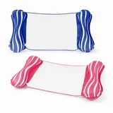 Diyarts Luftmatratze, (Premium 4-in-1 Aufblasbare Wasserhängematte, 2-St., Poolmatratze mit ergonomischen Design), Große Lastkapazität, Kompakt & Tragbar, für Pool und Strand blau|rosa