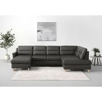 sit&more Wohnlandschaft SIT & MORE "Farö U-Form", grau (anthrazit), B:325cm H:90cm T:187cm, Sofas, Wohnlandschaft, inklusive Federkern, wahlweise mit Bettfunktion und Bettkasten