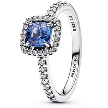 Pandora 193555C01 Damen-Ring Silber Funkelndes Quadrat Blau, 58/18,5