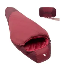 Qeedo Fluffy 0 Daunen Schlafsack 4 Jahreszeiten (Komfort 0°C) - L 195 cm) rot L