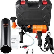 Vevor Diamant Bohranlage 1500 W Diamantkernbohrmaschine Kernbohrgerät 1100/2400 RPM Kernbohrmaschine Nassbohren, 8-10,2 cm Magnetbohrmaschine Geeignet zum Bohren von Stahlbeton, Marmor usw.