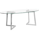 Beliani Couchtisch FRESNO in Transparent/Silber - (W) 60 x (H) 45 x (L) 120 cm | Gr.: onesize