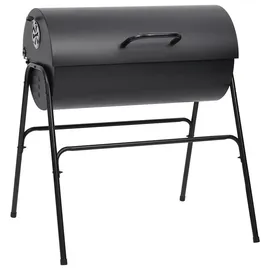 vidaXL Grill mit 2 Grillrosten schwarz