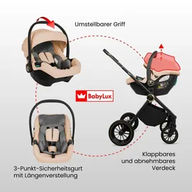 Babylux Kinderwagen 3in1 Set Beige