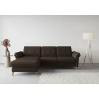 sit&more Ecksofa SIT & MORE "Göteborg", braun (dunkelbraun), B:268cm H:90cm T:176cm, Sofas, Ecksofa, Sitztiefenverstellung und Federkern, wahlweise mit Bettfunktion