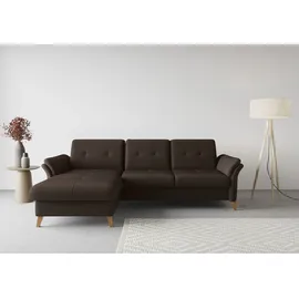 sit&more Ecksofa SIT & MORE "Göteborg", braun (dunkelbraun), B:268cm H:90cm T:176cm, Sofas, Ecksofa, Sitztiefenverstellung und Federkern, wahlweise mit Bettfunktion