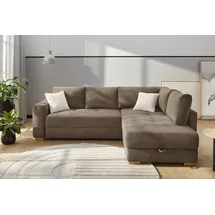 Jockenhöfer Ecksofa JOCKENHÖFER GRUPPE "Sunset, Dauerschlafsofa mit", beige (taupe 426, 18), B:257cm T:105cm, Korpus: 100% Polyester;Kissen: 100% Polyester, Sofas, Ecksofa, Tonnentaschen-Federkern, 5cm Kaltschaumtopper, flexible montierbar