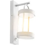 Nowa LED Wandlampe Außenleuchte Fassadenlampe weiß Laterne Haustürleuchte, Aluminium, 1x Led warmweiß, Hxbxd 33x18,5x12,5 cm