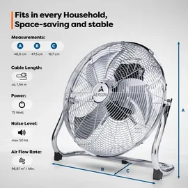 AERSON 40 cm Bodenventilator Silber