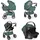 Cangaroo Kombikinderwagen Unique 3 in 1 Babyschale Stoßdämpfer PU-Räder Tasche grün