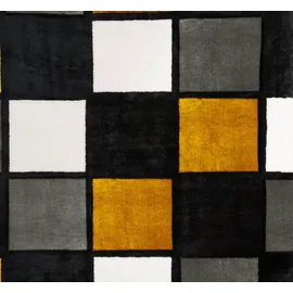 Gözze Antigua Kuscheldecke 150 x 200 cm Senf/Schwarz/Weiß