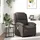 vidaXL Massagesessel Dunkelbraun Leder 86,5 x 99,5 x 0 cm Braun mit Fernbedienung