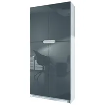 Vladon Logan Aktenschrank 82 x 185 x 37 cm grau