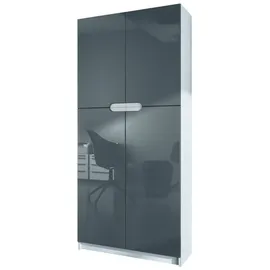Vladon Logan Aktenschrank 82 x 185 x 37 cm grau