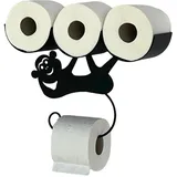 DanDiBo Ambiente DanDiBo Toilettenpapierhalter Schwarz Matt Wand Metall Affe Klopapierhalter Toilettenrollenhalter WC Rollenhalter Ersatzrollenhalter