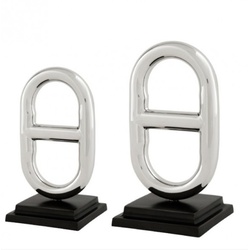 Casa Padrino Luxus Dekoration 2er Set Nickel Finish Buckle aus der Luxus Kollektion von Casa Padrino