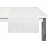 Wirth Tischläufer »Westport«, (1 St.), Made in Germany, Jacquard Dekostoff, Blatt-Design, Pflegeleicht, weiß