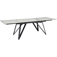 Wohnling Esstisch Weiß, Keramik rechteckig, konisch, 95x76x180 cm ausziehbar,