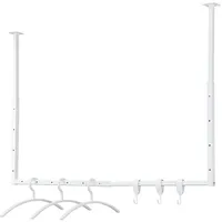 Home Deluxe Garderobenleiste SWAY Weiß - ausziehbar|Kleiderstange Industrial, Handtuchhalterung