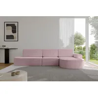 altdecor Eckcouch Cord 5-Sitzer Rosa