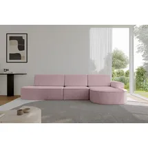 altdecor Eckcouch Cord 5-Sitzer Rosa
