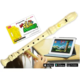 VOGGENREITER Blockflöte aus Kunststoff für Kinder ab 6 Jahre inkl. Flute Master App) mit