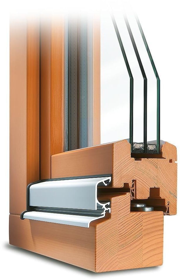 Fenster, Holz, Profil Classic 68, Lärche Hell 325, 510x510 mm, festverglast, individuell konfigurieren