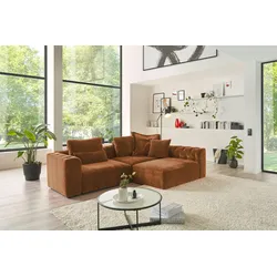 KAWOLA Sofa SEPHI Modulsofa 2 Cord Vintage rostbraun