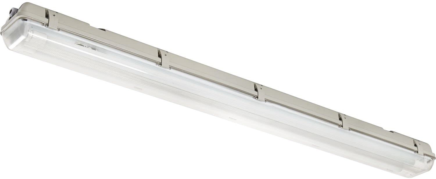 LED's light Led Wannenleuchte 126,5cm, Feuchtraumleuchte mit 2 LED Röhren, 4000K neutralweiß, ideal für Keller und Garagen, Kunststoff grau/transparent - 230V