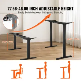 Vevor Schreibtisch Gestell 70-117 cm x 110-178 cm
