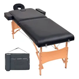 vidaXL Massageliege 2-Zonen Klappbar 10 cm Sitz Schwarz
