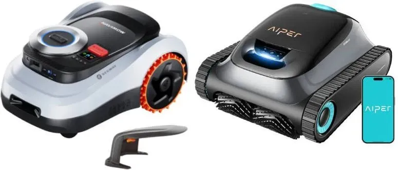 [Smart Garden & Pool Care Combo] Segway Navimow i215 LiAR Mähroboter + AIPER Scuba S1 Poolroboter, Kabelloser Mäher für 1500 m2 & 45 % Steigung, Boden/Wand/Wasserlinie Poolreiniger, 270 Min Laufzeit, App-Steuerung, OTA-Updates, Duale Filtration