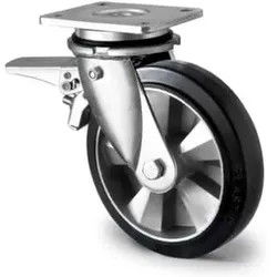 CASCOO Lenkrolle mit Totalfeststeller im Vorlauf ø 200 mm Serie BAF4 Doppelkugellager