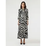 Y.A.S Hemdblusenkleid Sommerkleid Zebra Print Beige 36
