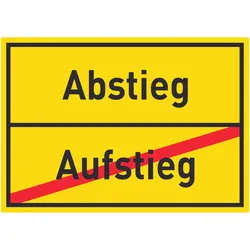 HB-Druck Abstieg Aufstieg Aufkleber Ortsaufkleber A9 (37x52mm)