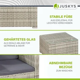 Juskys Punta Cana L Polyrattan Lounge grau meliert/dunkelgrau