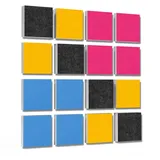 platino24 Akustikplatte 16 Elemente 3D-Set Colore Quadrat 27,5 x 27,5 cm Multicolore rosa