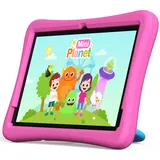 plimpton Kinder Tablet 10 Zoll Android 14, Octa-Core, 4GB RAM+64GB ROM(1TB TF), Stoßsichere Eva-Hülle, Kids Space, iKids, Kindersicherung, 6000 mAh, PlimPad Kids20 (Rosa)