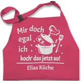 Kinderschürze Schürze Kinder Jungen Mädchen - Kochschürze - Mir doch egal ich koch das jetzt so mit Name - 7-14 Jahre - Pink - küchen geschenke kind junge hobbykoch für kinderkochschürze - 7-13 Jahre