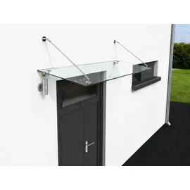 Buylando Glaswerk Westfalen - (stb) 200x90 cm, Klarglas Glasvordach, Transparent, Glas, Rechteckig, 200x1.31x90 Aufbewahrung - Schutzhüllen, Geräteschuppen-Zubehör