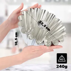 Kadax Gugelhupfform, Kuchenform aus Verzinktem Blech, Backform, 22.5 cm, Silber