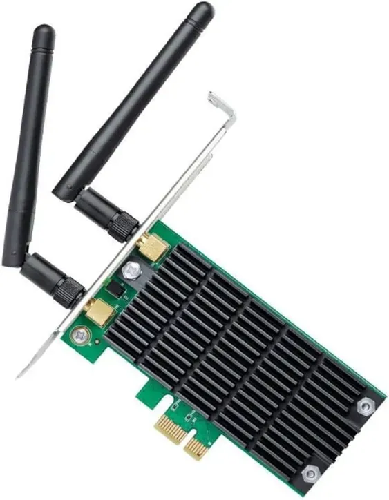 TP-Link Archer T4E PCIe Netzwerkkarte, Dualband WLAN AC1200, abnehmbare Antennen, Beamforming, MIMO, kompatibel mit Windows 11/10/8.1/8/7/XP