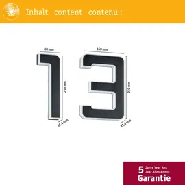 Paulmann Bundle Solar LED Hausnummernleuchte Nummer 13 - Schwarz