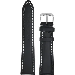 Sinn Rindsleder Sinn Rindsleder Lederarmband 22mm/18mm BL41221834001110400A - schwarz,weiße Kontrastnaht