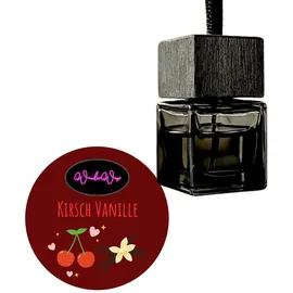 wonderwax Auto Duft Quadratisch schwarz-schwarz 8 ml|Kirsch Vanille|Innenraum Deko Parfüm Car Scent Baum Geruch Luxus Aufhänger