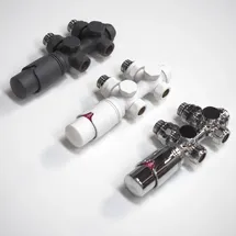 WITEN&NOCK Multiblock Set für Heizkörper Mittelanschluss Armatur Nabenabstand 50 mm Thermostatventil